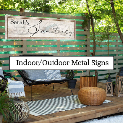 SANCTUARY Sign OUTDOOR Metal Gift For Her Patio Porch Garden Signs