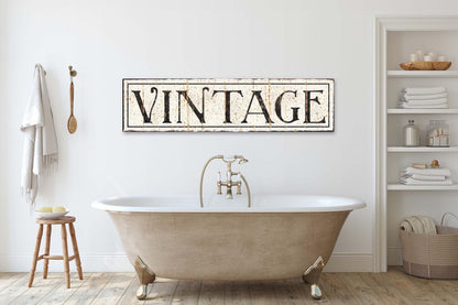 VINTAGE Sign Rustic Farmhouse Large Wall Hanging Canvis Art Print