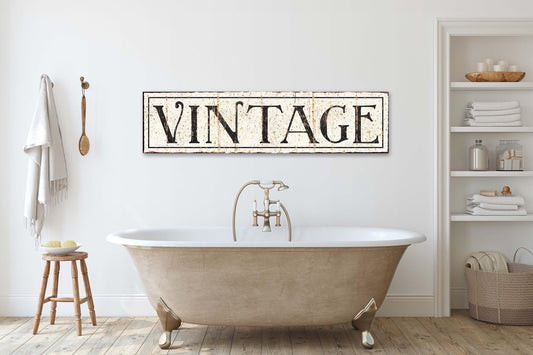 VINTAGE Sign Rustic Farmhouse Large Wall Hanging Canvis Art Print