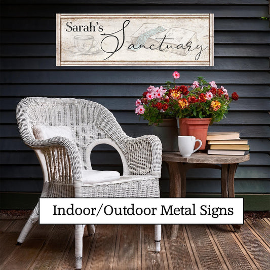 SANCTUARY Sign OUTDOOR Metal Gift For Her Patio Porch Garden Signs