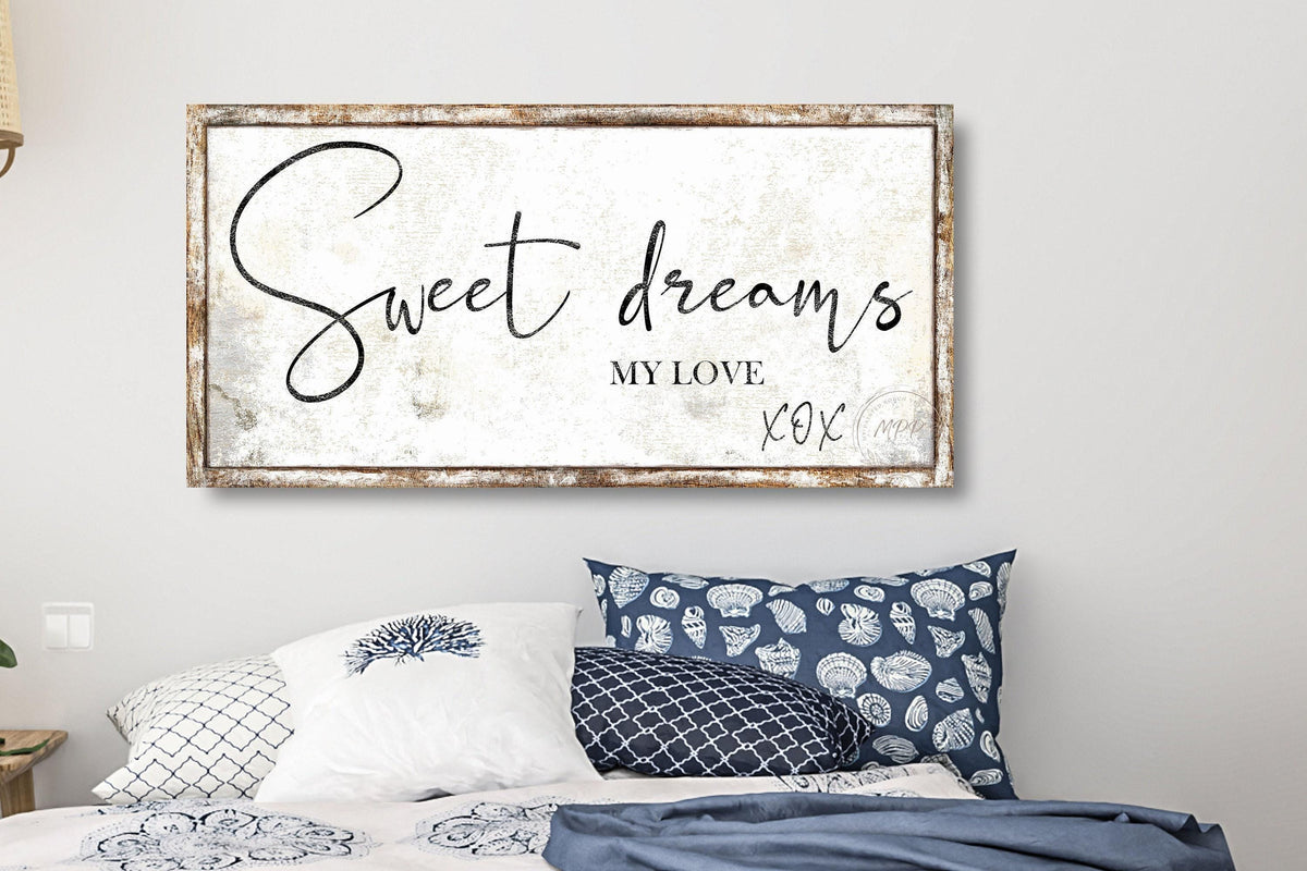 Sweet Dreams Sign Vintage MY Love Baby Nursery Kids Room Or For Couple Bedroom Large Canvas