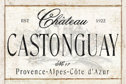 French CHATEAU Personalized Sign Large Vintage Custom Family Name Wall Art