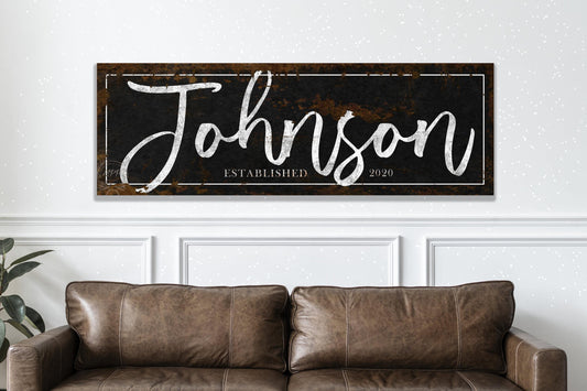 Vintage FAMILY NAME Sign Personalized Modern Farmhouse Custom Front Entrance Wall Art Decor