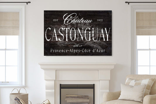 French Country Personalized CHATEAU Sign Vintage France Inspired Large Wall Art Home Decor