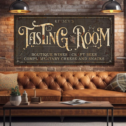 Wine Cellar Decor, Tasting Room Name Sign, Personalized Signs, Rustic Bar Decor