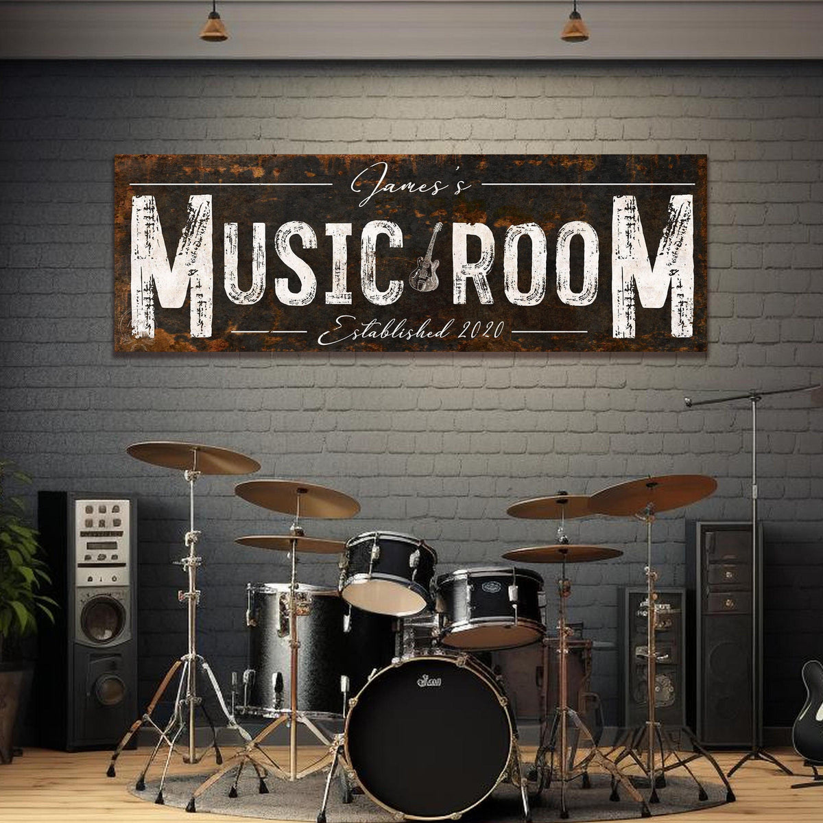 Custom Music Room Sign Vintage Inspired Wall Art Recording Or Rehearsal Studio Rustic Decor