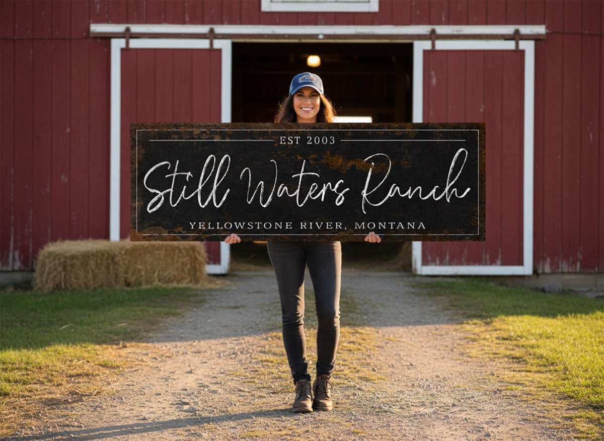 Custom Barn Signs | Metal Ranch Sign | Personalized Farm Wall Art | Large Rustic Wall Art