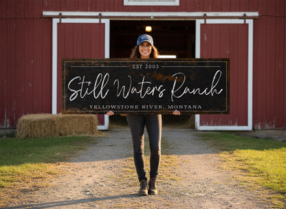 Custom Barn Signs | Metal Ranch Sign | Personalized Farm Wall Art | Large Rustic Wall Art