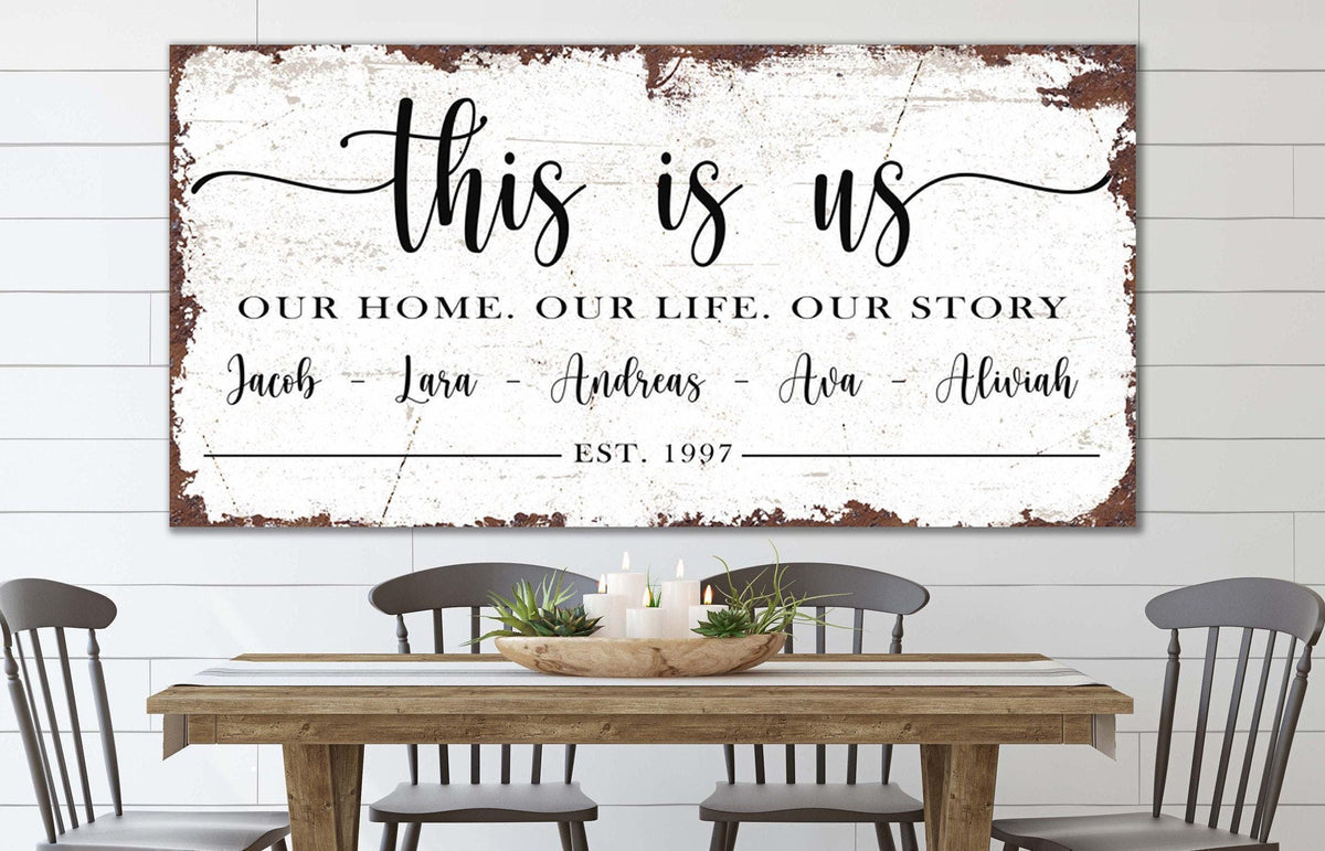 Mypaintedporch, this is us sign, personalized family name sign