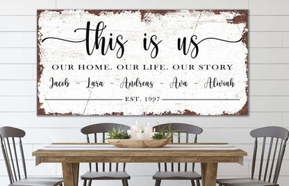 Mypaintedporch, this is us sign, personalized family name sign