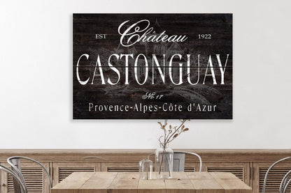 French Country Personalized CHATEAU Sign Vintage France Inspired Large Wall Art Home Decor